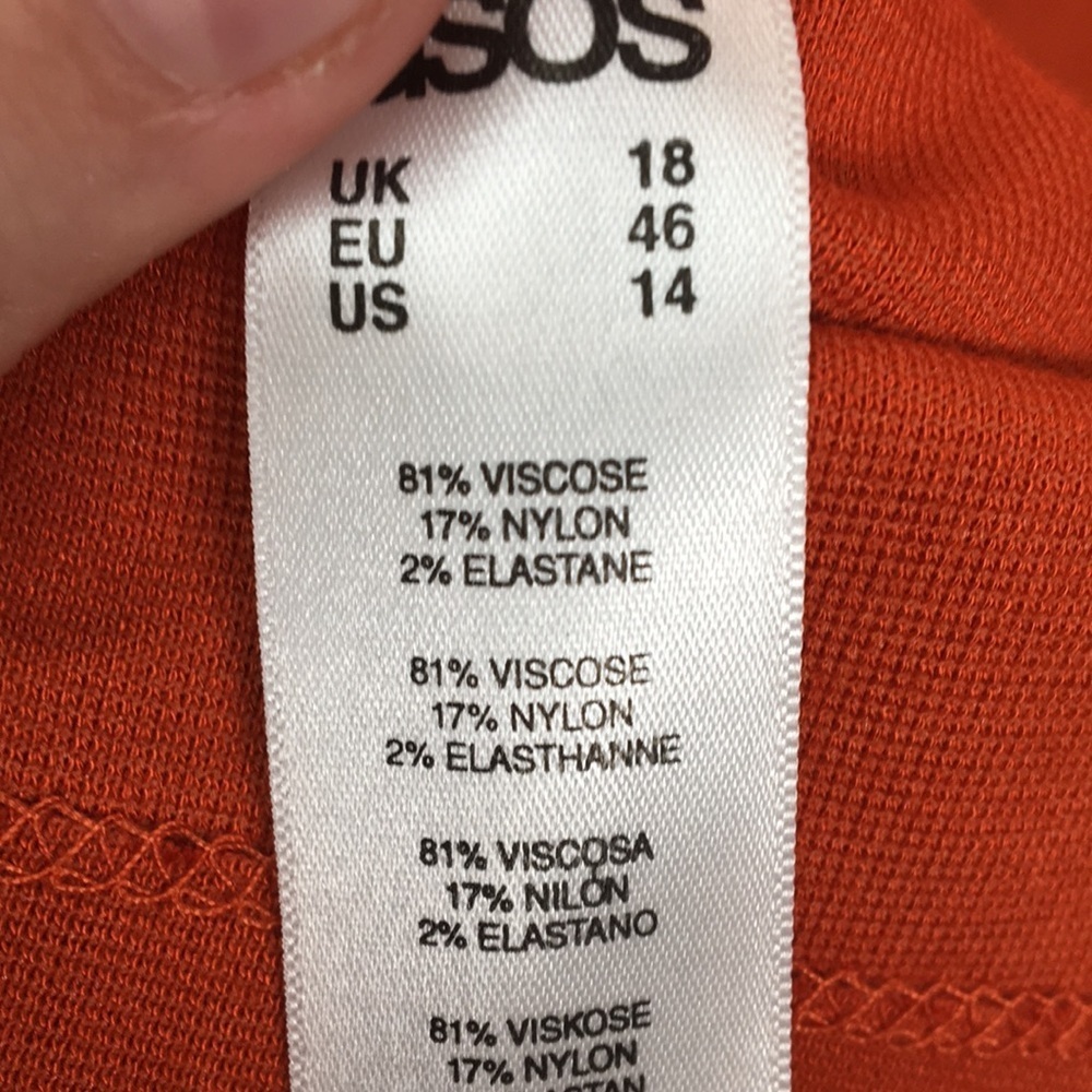 ASOS Orange Maternity Bell Sleeve Maxi Dress Size 14 NEW With Tags - Picture 9 of 10